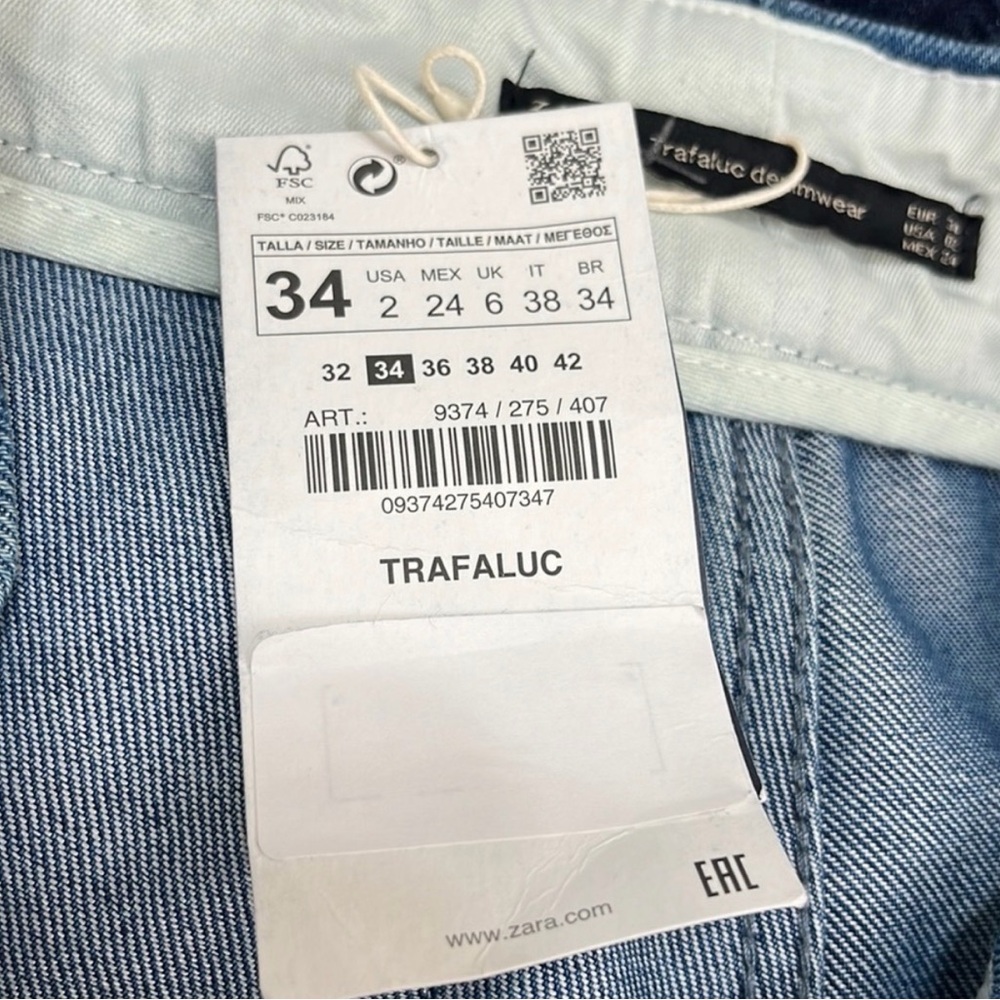 NWT Zara Trafaluc Denimwear Mom Fit Jeans - Picture 10 of 11
